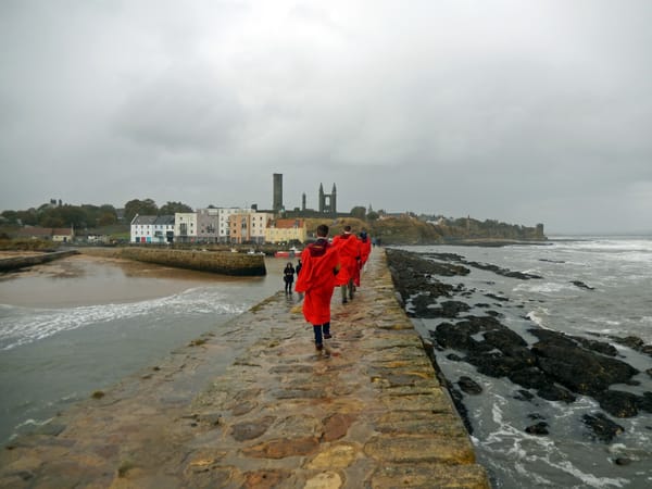 St Regulus Hall residents on their 2016 annual St Regulus Day Pier Walk